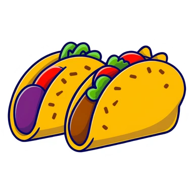 taco and eggplant together sticker