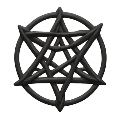 A black Unicursal hexagram sticker