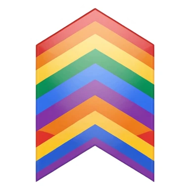 stylized gay progress pride flag with chevron and rainbow, iconic design, no text sticker