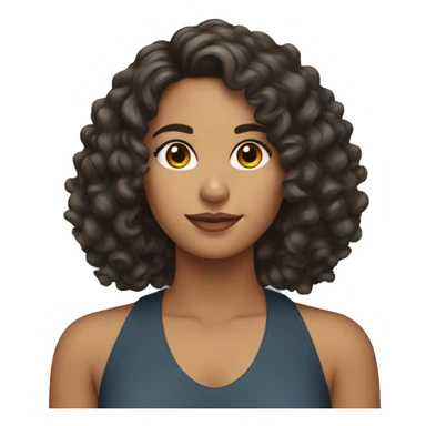 Latina with medium length curly hair sticker