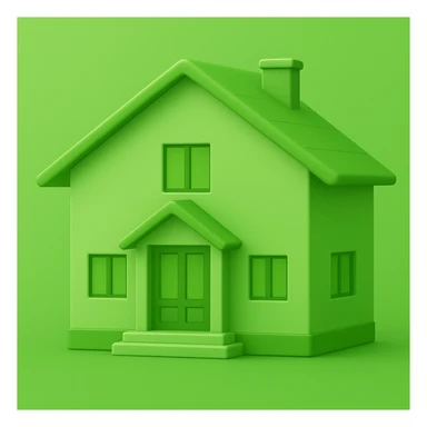 minimal house, emoji, green sticker