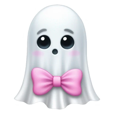 Ghost with a pink bow sticker