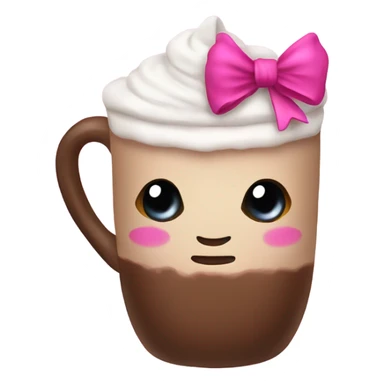 Hot coco with a pink bow sticker