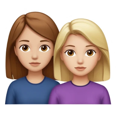 Maman cheveux marrons et fille cheveux blond sticker