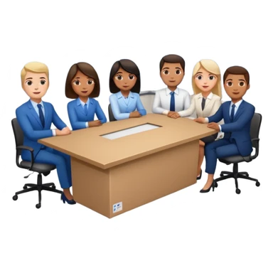 saying goodbye a group of coworkers in meeting room in long rectangular table sticker