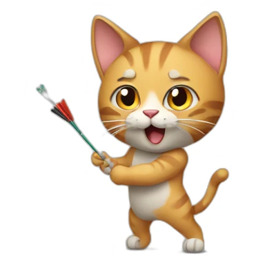 Cat playing dart sticker
