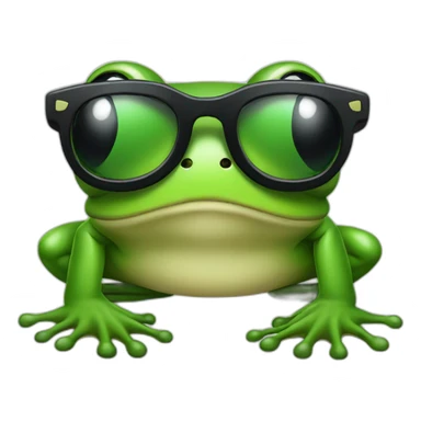 frog with black glasses sticker
