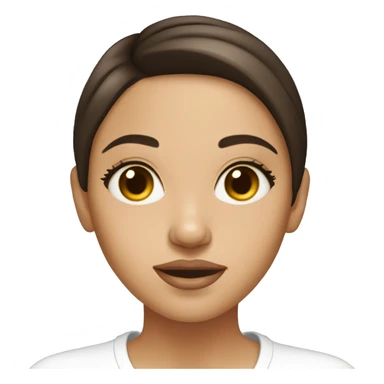 Brunette girl applying cream on face sticker