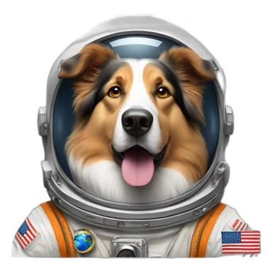 dog american shepherd astronaut sticker