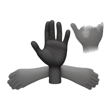 Silent hands emoji black and white sticker