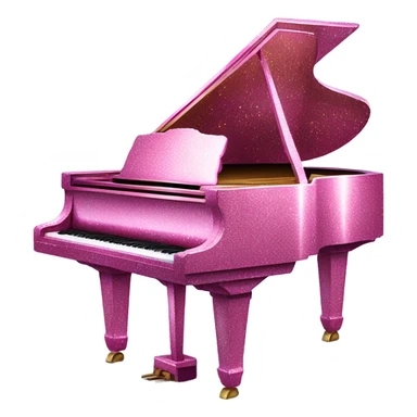 Pink glitter grand piano  sticker