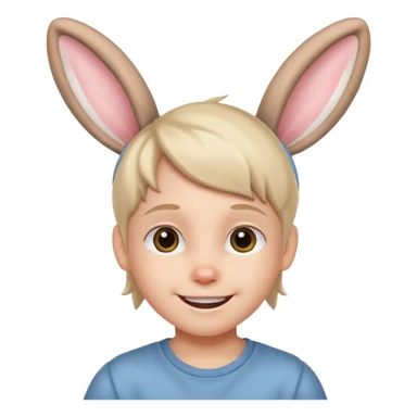 kid with bunny ears sticker