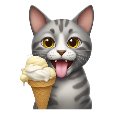 Cat eat ice cream  sticker