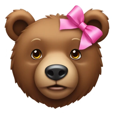 brown bear with a pink bow on the head sticker