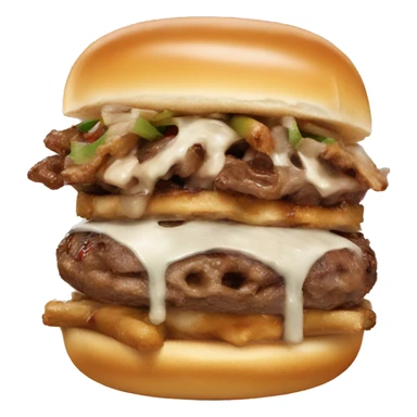 donut philly cheesesteak burger  sticker