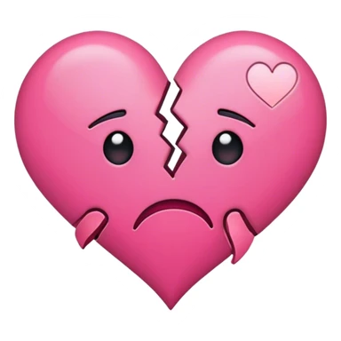 Pink broken heart sticker