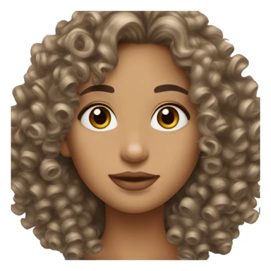 A curly hair latina Light skin ￼ sticker