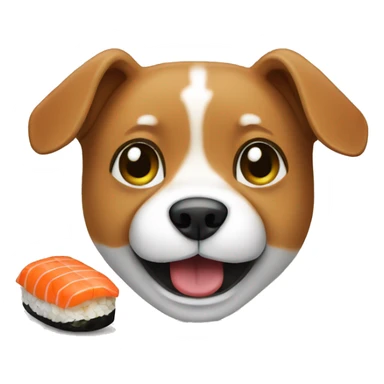Dog eat sushi sticker