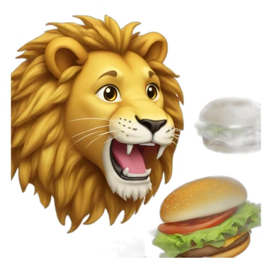 Lion qui mange un burger sticker