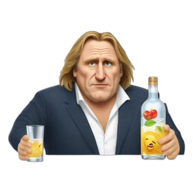 Gerard Depardieu who drinks vodka sticker