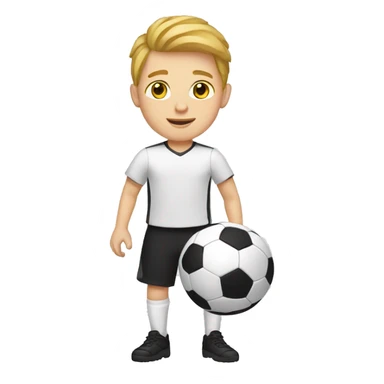 white kid with a soccer ball in his feet sticker