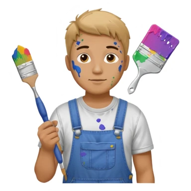 a man painting a wall   sticker