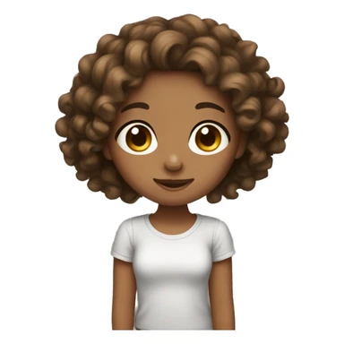 Cute girl with curly brown hair sticker