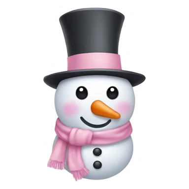 cute light pink snowman sticker
