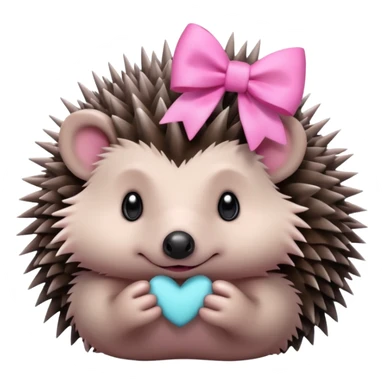 hedgehog with a pink bow sticker