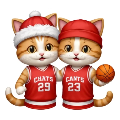 2 cats who just won a basketball game sticker