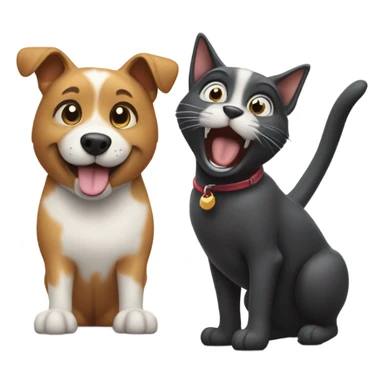 Dog partying with a cat sticker