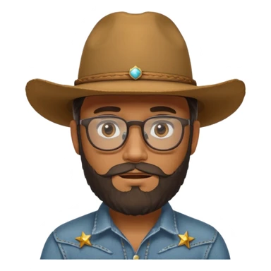 bearded cowboy with glasses sticker
