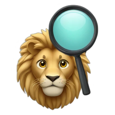 lion inspector with magnifying glass sherlock sticker
