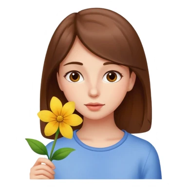 brown haired girl who smells sticker