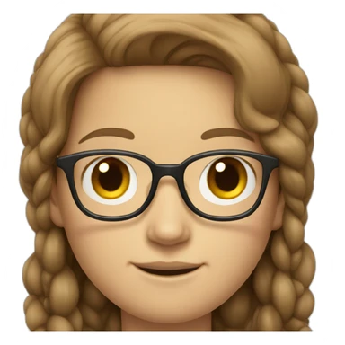 Tim cook with a brown hair Korean girl with eyeglasses sticker