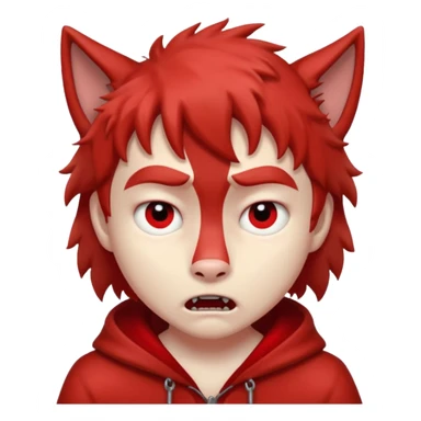 Wolf Boy Red Scared sticker