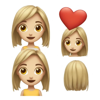 girl with love heart  sticker