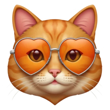 cat with heart-shaped sunglasses sticker