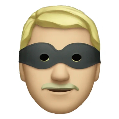 man wearing eye mask made of money sticker