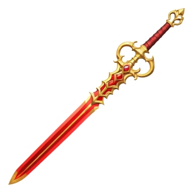 fiery royal golden sword with red blade sticker