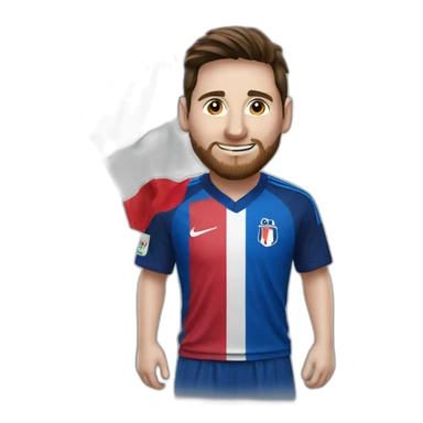 Messi avec un drapeau de france sticker