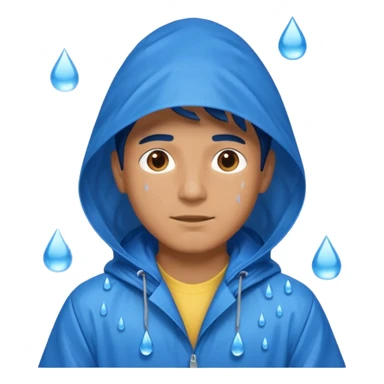 man in blue rain coat over head



 sticker