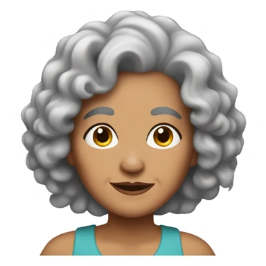 Latina grandma with brown curly long hair and tattoos sticker