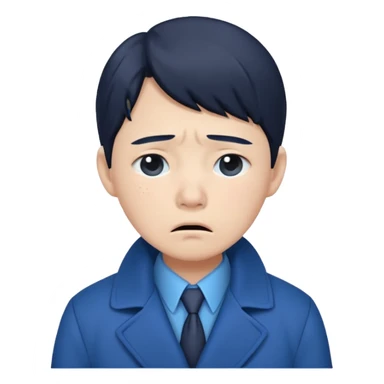 detective, asian, crying, blue  sticker