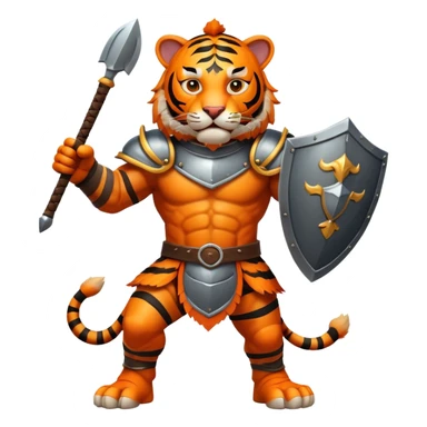 Tiger gladiator with helmet and shield sticker
