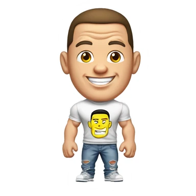 john cena cartoon wearing tee sticker