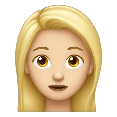 Lady long blonde hair thinking confused sticker