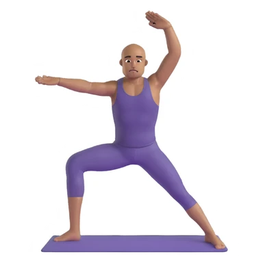 man doing warrior pose yoga with arms stretched out, legs in lunge position sticker