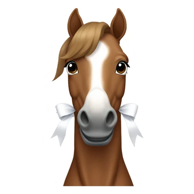 Brown horse with white bow sticker