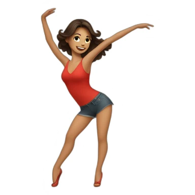 Brunette woman dancing salsa sticker